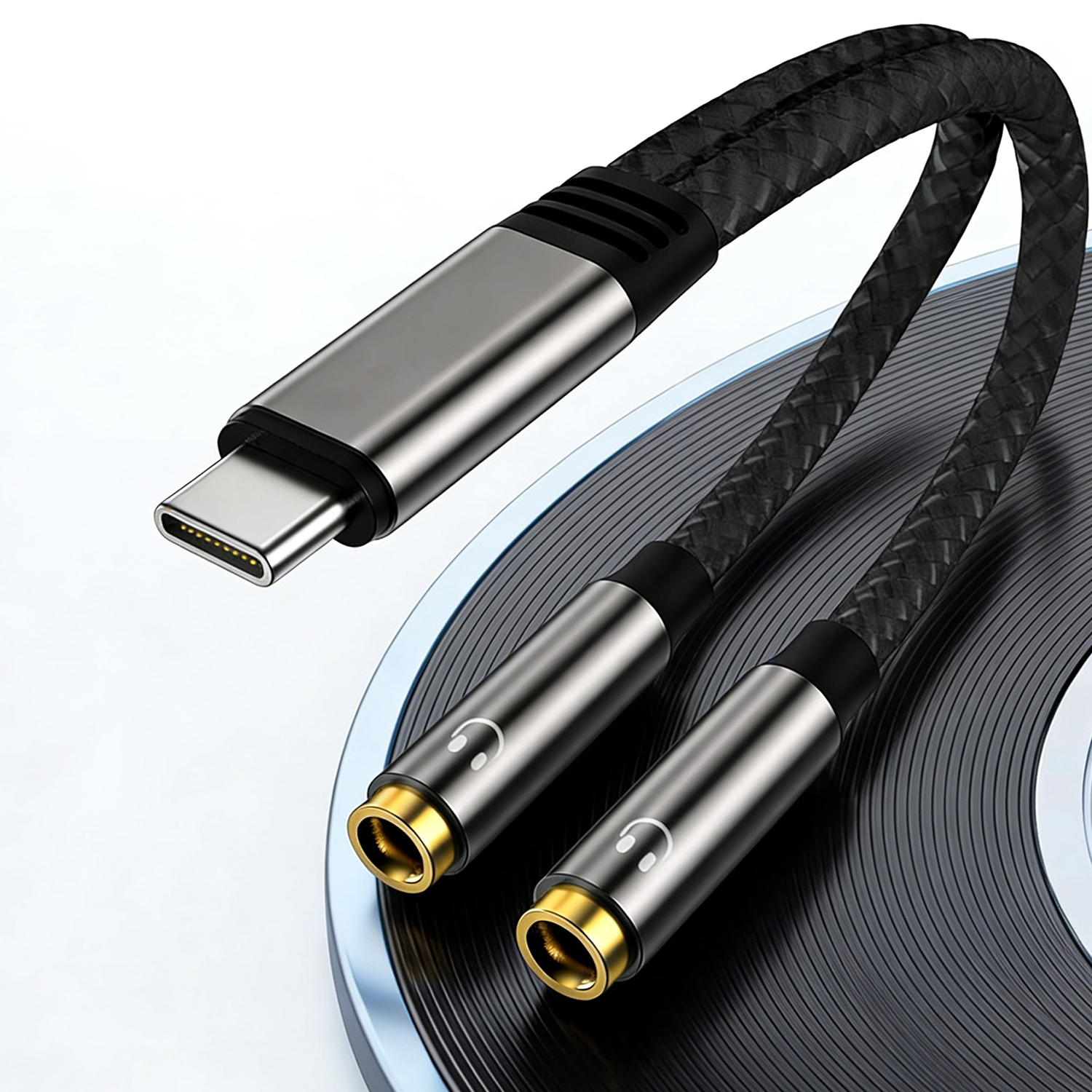 Audio Music Splitter - USB C To Dual 3.5mm Female