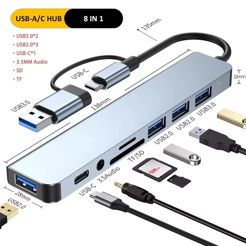 Type C Hub USB Splitter 8 In 1 - Audio Music Splitter recensione e prezzo