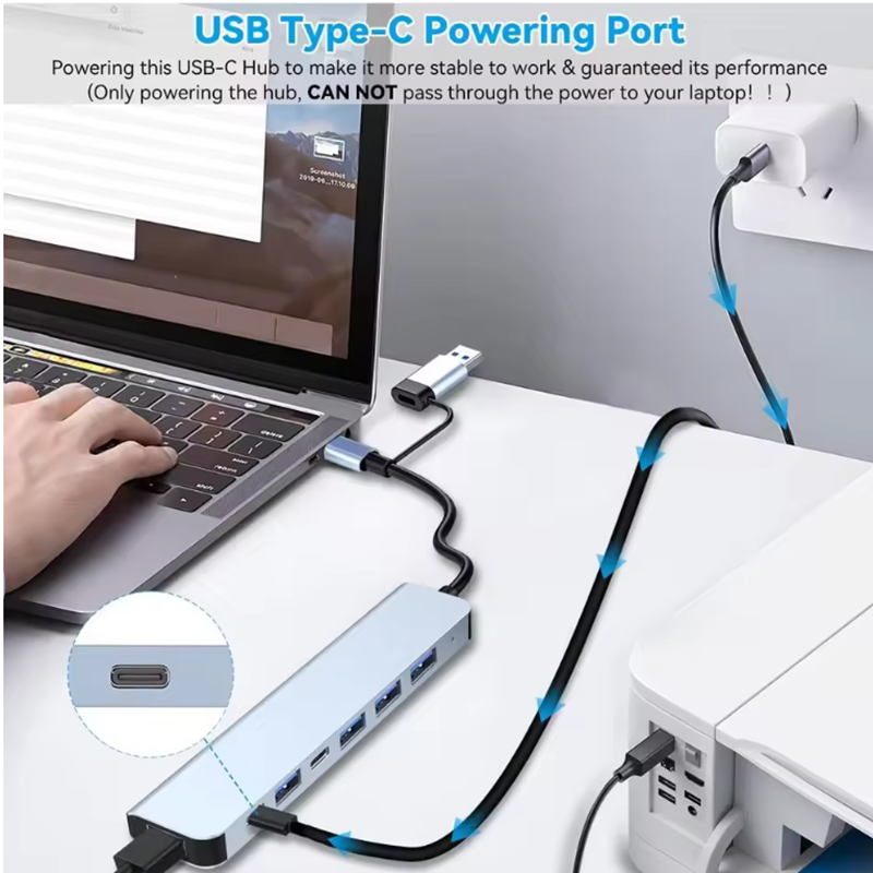 USB C Hub USB Splitter 8 in 1  - Audio Music Splitter recensione e prezzo