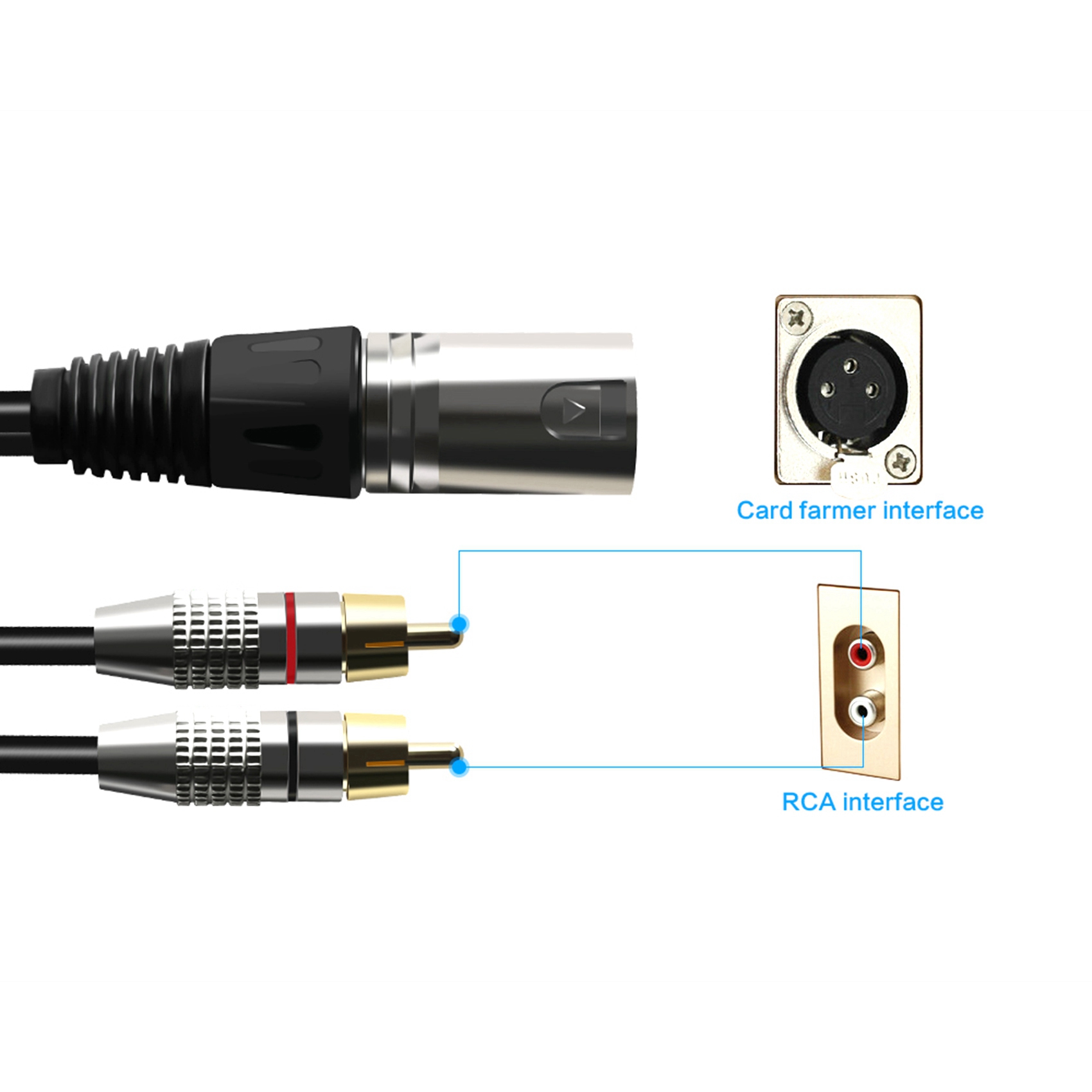 1 XLR Male to 2 RCA Male Plug  - Audio Music Splitter recensione e prezzo