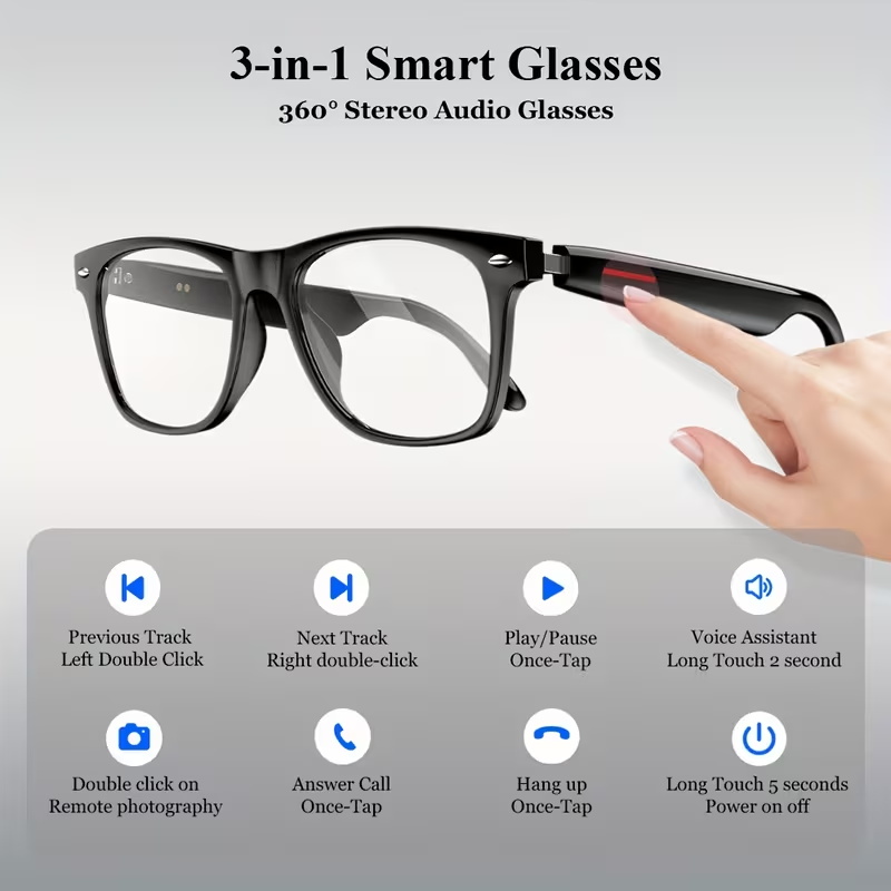 KOIPSSE Smart Glasses for Adul - Audio Music Voice recensione e prezzo