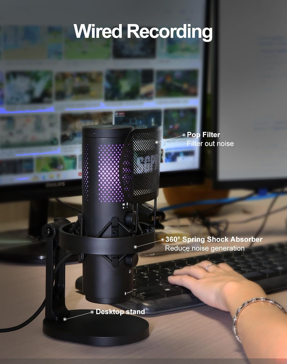 Wireless USB Microphone for St - Recording Pop Filter recensione e prezzo