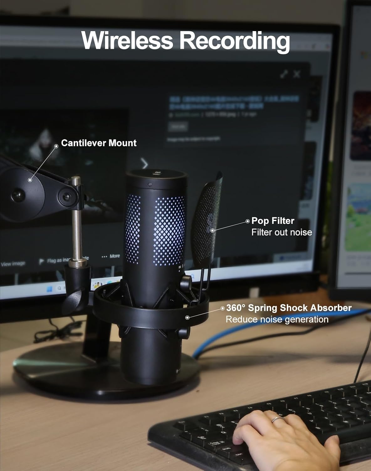 Wireless USB Microphone for St - Recording Pop Filter recensione e prezzo