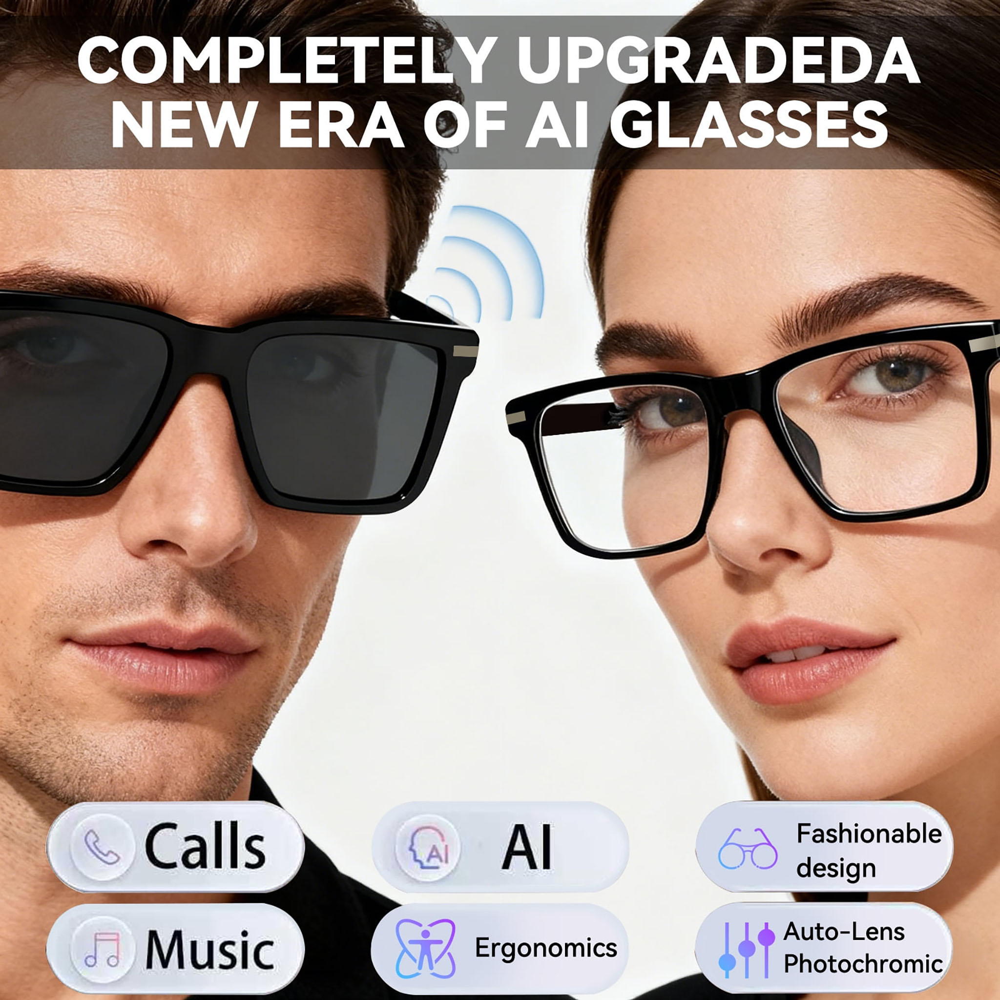 Black Smart Bluetooth Glasses  - Audio Music Voice recensione e prezzo